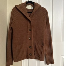 Vintage The Western Shop Banff Canada Wool Knit Hooded Cardigan Sweater