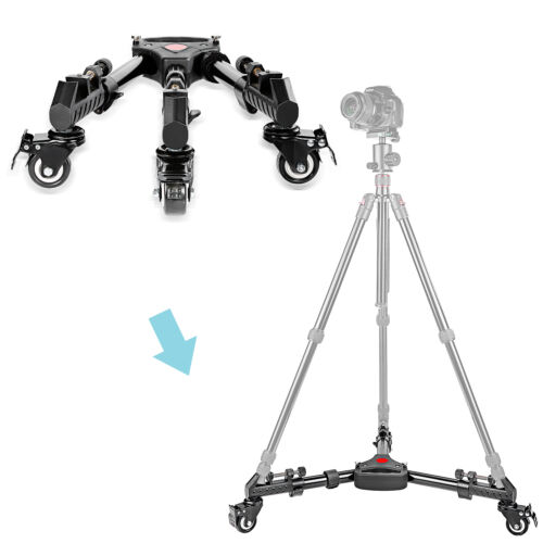 Neewer 15.7 inches  Adjustable Tripod Dolly with Rubber Wheels for DSLR Camera - Picture 1 of 8