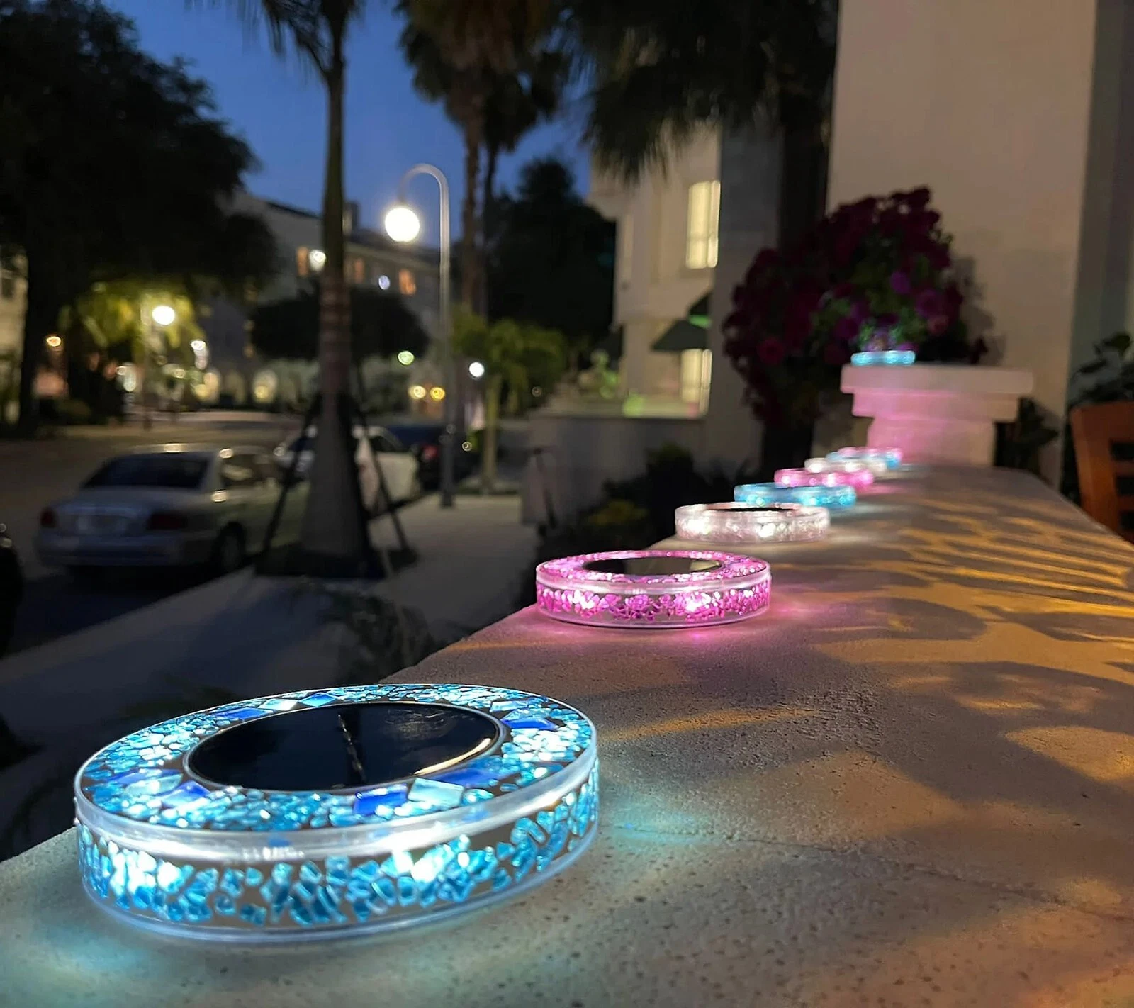 Black Friday 2022 33% off Solar Outdoor Mosaic Disk Lights, 6 Pk Waterproof, Tan