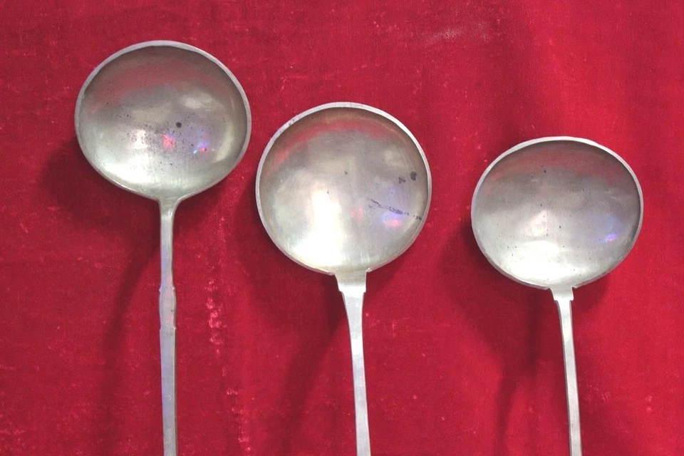 Старинная винтажная антикварная латунная сервировочная посуда 3 шт. - Изображение 2 из 4