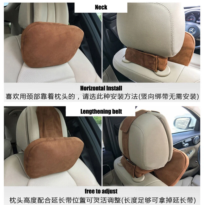 2PCS Design S Class Car Headrest Neck Pillows Seat Cushion For Mercedes-Benz - Image 3 of 4