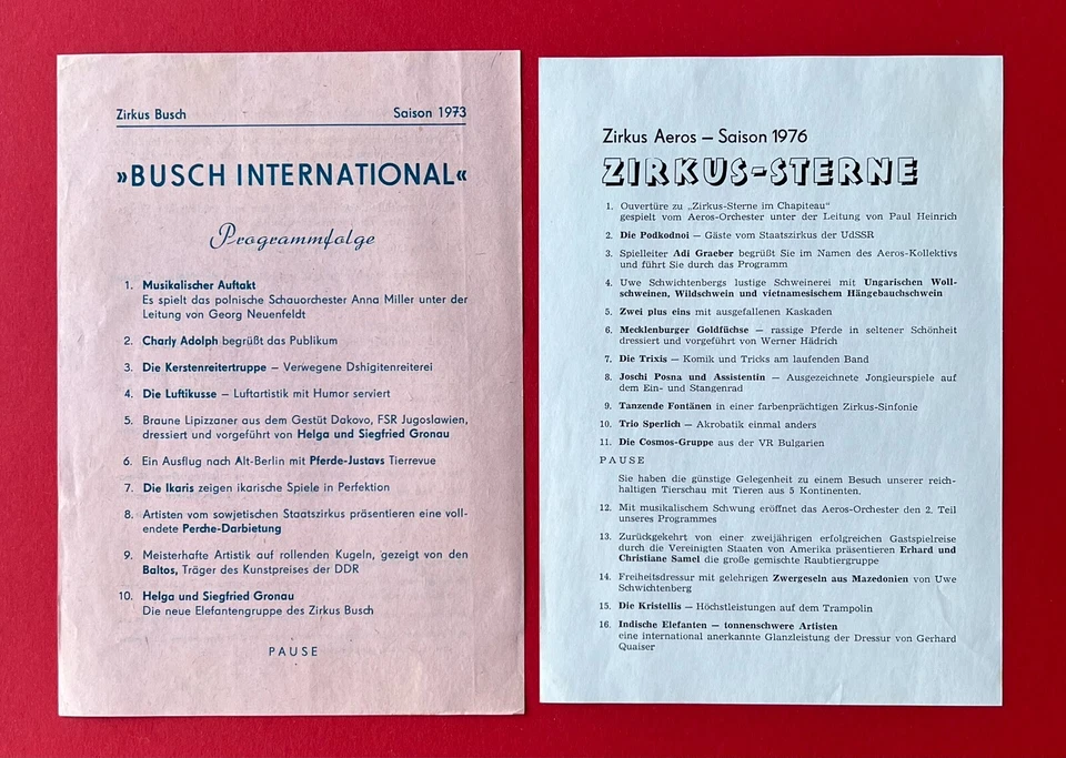 4 x DDR Zirkus Programm 1973 - 1976 Zirkus Busch, Aeros, Berolina ( F23472 - Bild 3 von 4