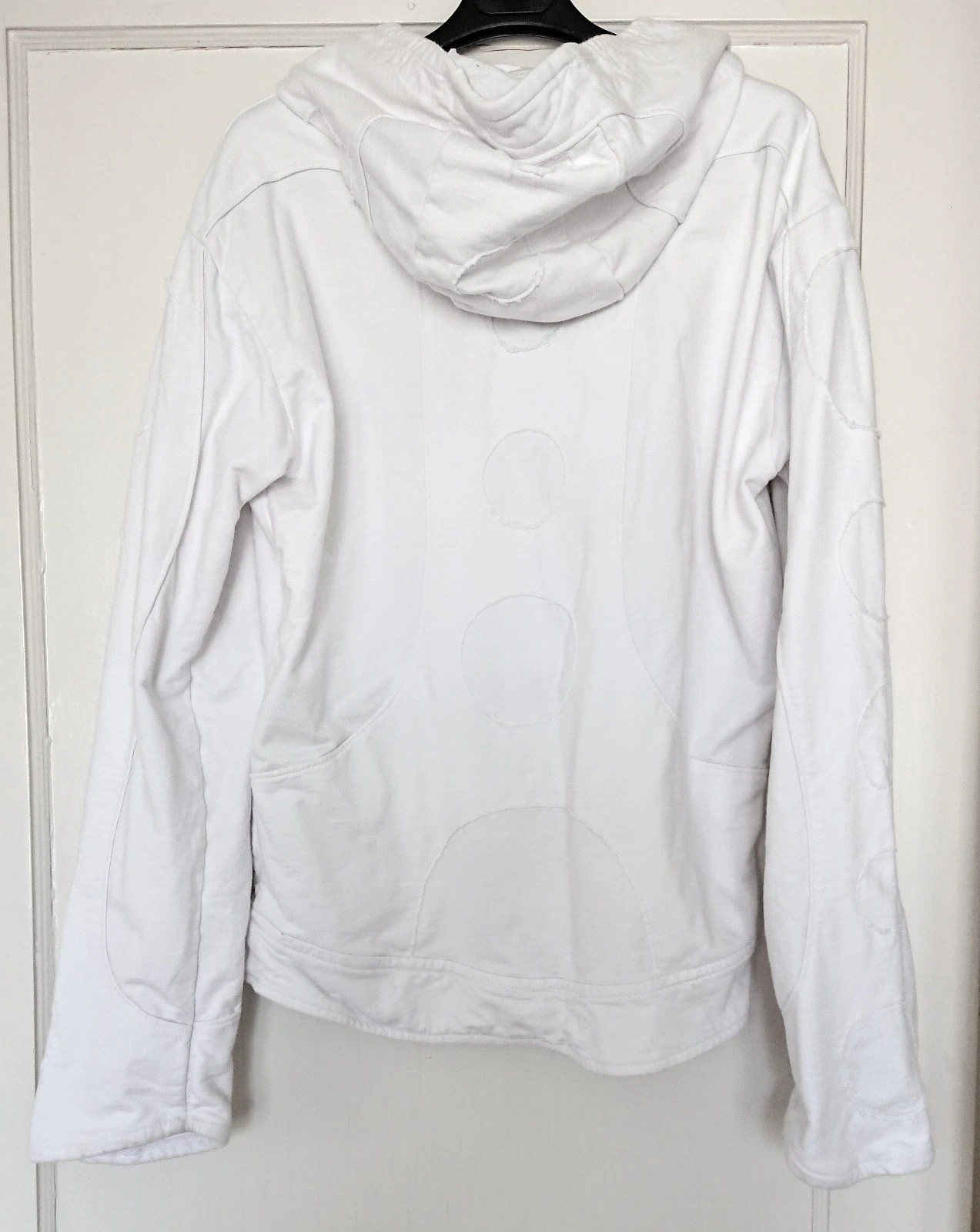 OFF WHITE Felpa con cappuccio HEATHEN Tribal in cotone bianco sporco taglia M