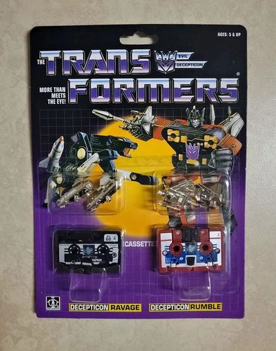 TRANSFORMERS G1 RAVAGE & RUMBLE US SELLER RARE! DECEPTICON SOUNDWAVE CASSETTES