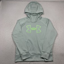 Under Armour ColdGear Hoodie Women's Medium Teal Pullover Big Logo 1318396