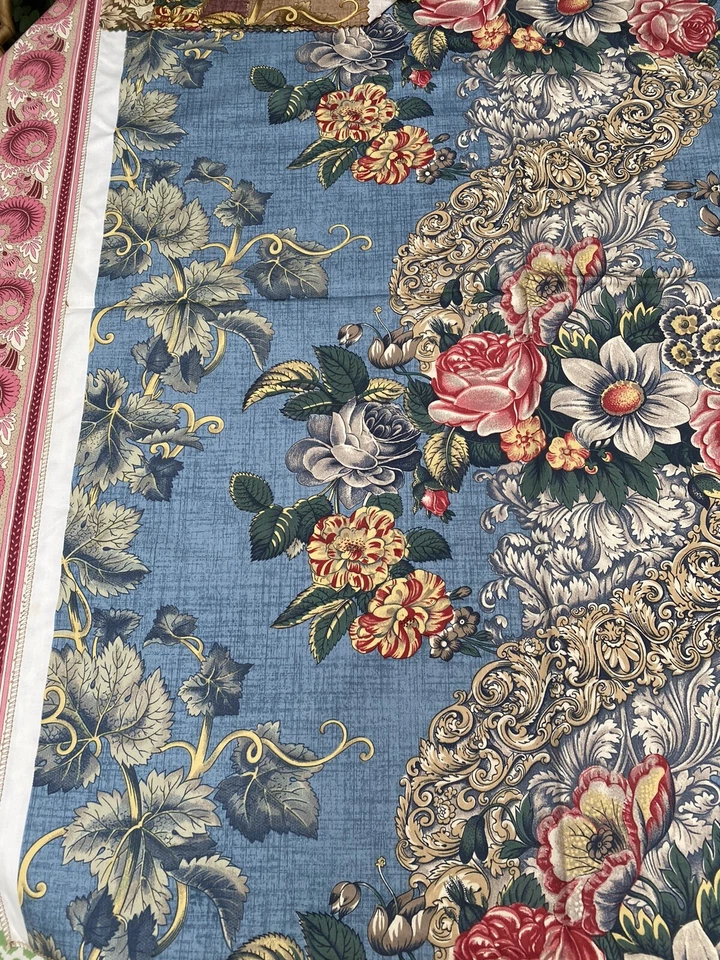Brunschwig & Fils Mon Amie Cleo Cotton Floral Chintz Sample Fabric 27”x34” - Image 3 of 4
