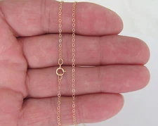 14K Yellow Gold filled dainty 1mm Cable chain sizes choice 16, 18, 20, 24"