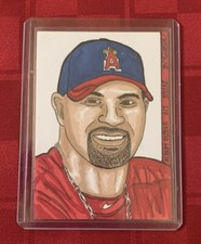 Original ALBERT PUJOLS Art Sketch Baseball Card ANGELS Ltd Ed 1/1 2012 Qwasian