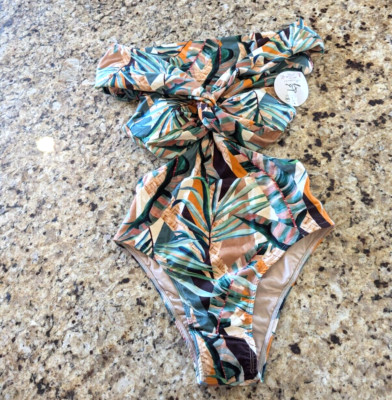 Agua Brazilian Swimwear Aurora Maillot Gosto Green Brown size M