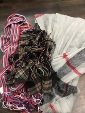 Lot Of 3 Scarves Plaid Stripes Plaid Cute Winter Fall