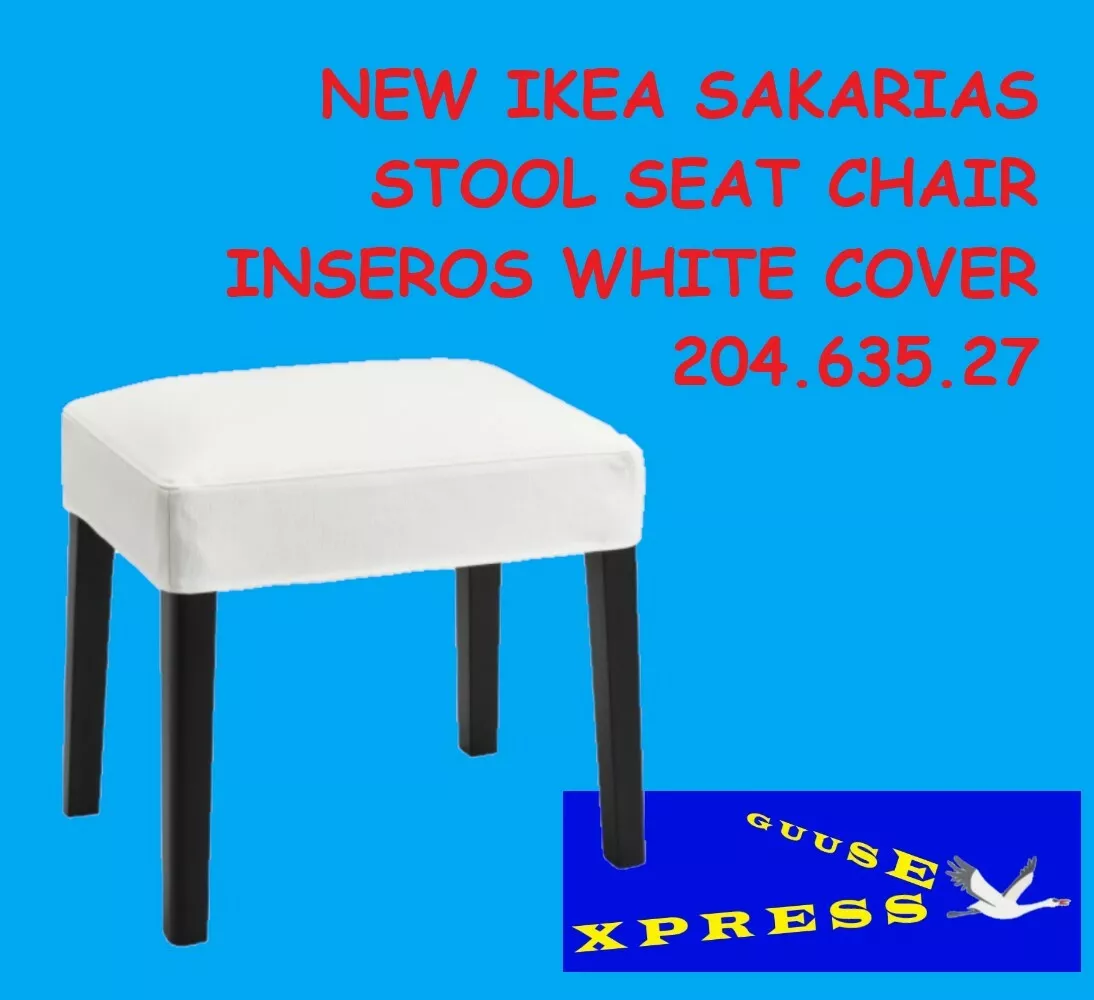 IKEA SAKARIAS STOOL SEAT CHAIR INSEROS WHITE SLIPCOVER COVER 204.635.27