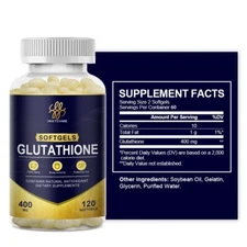 Glutathione 1000mg Capsules - Skin Whitening, Antioxidant, Liver Support 120 Cap