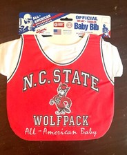 ADORABLE NCAA N.C. STATE WOLFPACK BASKETBALL JERSEY ALL AMERICAN BABY TODLER BIB