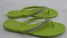 NEW GREEN Rhinestone Beach Retro Jellies Jelly girl Sandal SIZE 4