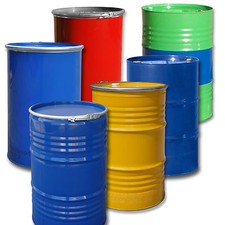 Stahlfass 213/216 L Blechfass Spundfass Ölfass Deckelfass Metallfass Feuertonne