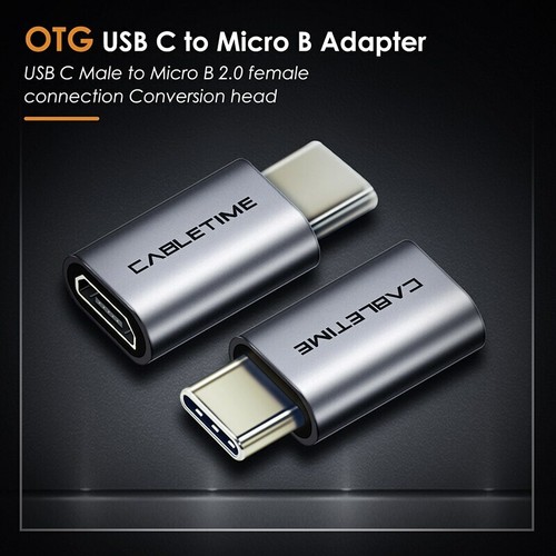 CABLETIME USB C to USB 3.0 Micro B Adapter Male to Female OTG. Grey - Picture 11 of 13