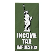 Vertical Vinyl Banner Multiple Sizes Income Impuestos Dollar Color Business