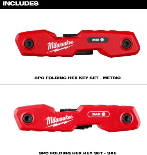 Milwaukee 48-22-2183 2PC 17-Key Folding Hex Key Sets - SAE/Metric - Image 3 of 3