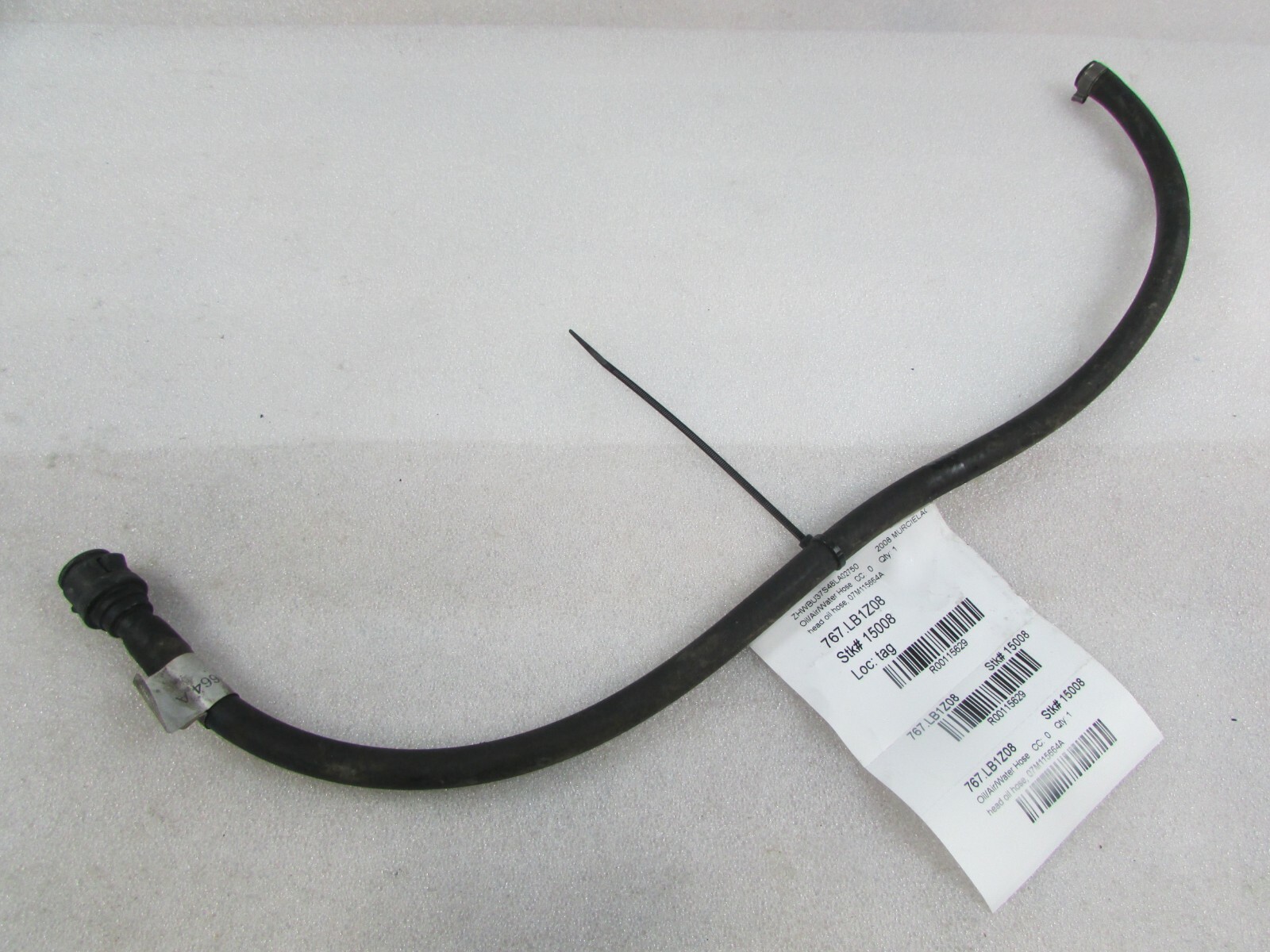 Lamborghini Murcielago, Head Oil Hose, Used, P/N 07M115664A