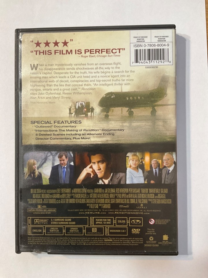 Rendition (DVD, 2007) Disc only