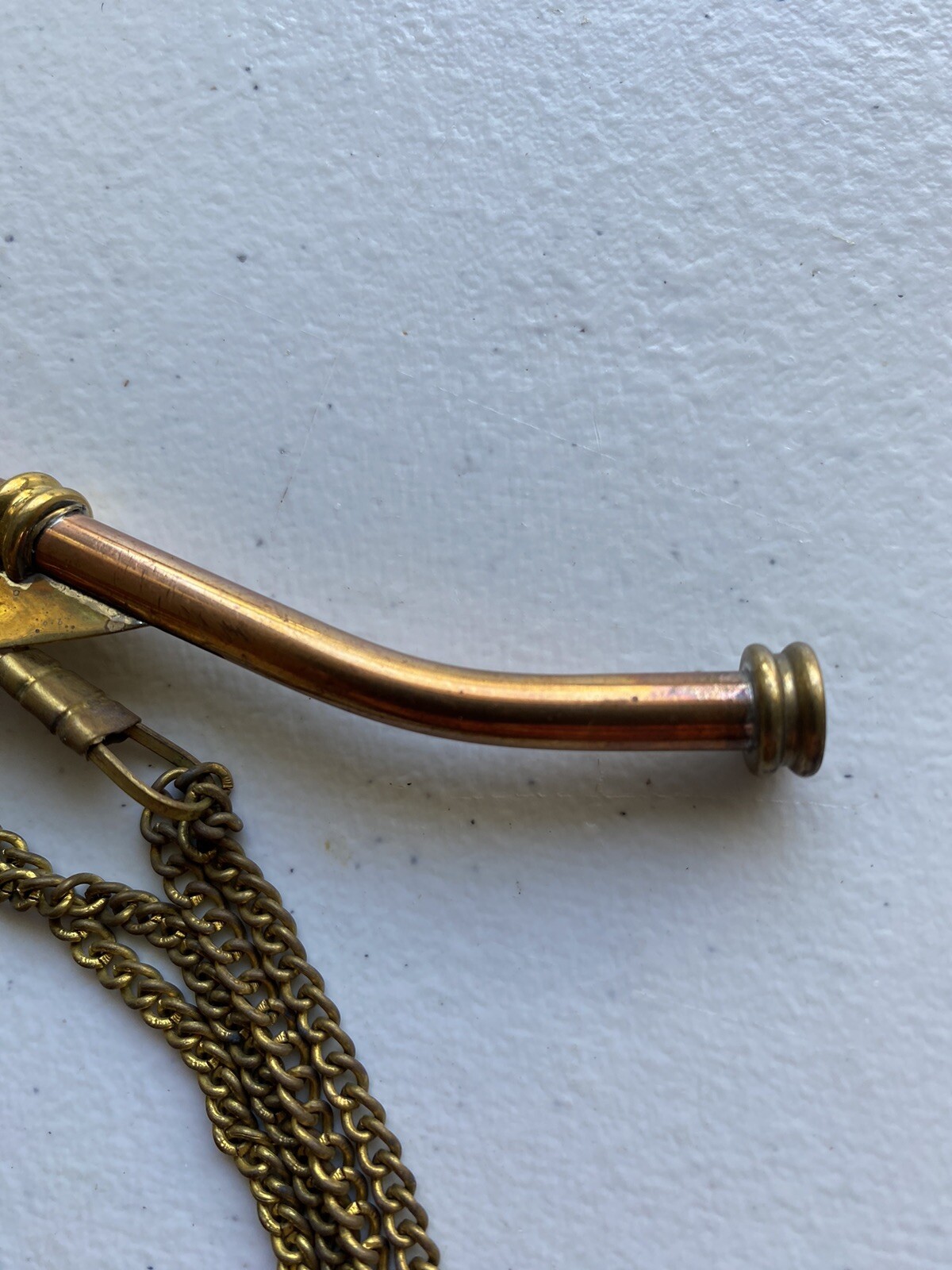 Vintage US Navy Copper & BrassBoatswain Bosun's Whistle Call PipeW