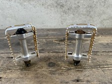 Mks Foot Jaws 9/16  Bmx Pedals Gold Vintage Old School