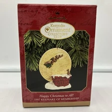 Hallmark "Happy Christmas To All" Christmas Ornament 1997 Keepsake of Membership