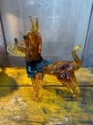 Vintage Gold & Blue Murano Glass Scottie Scotty Dog 10" Large Sculpture Statue