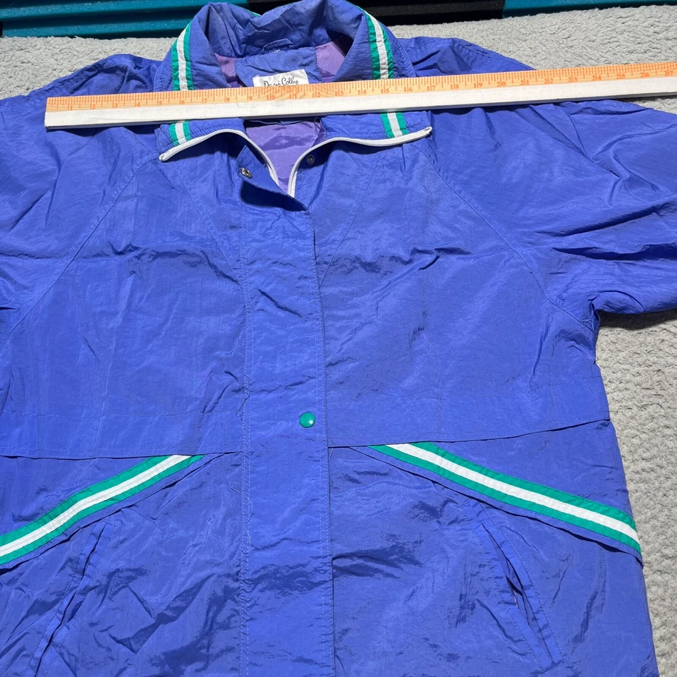 Chaqueta De Colección DANI COLBY Para Hombres XL Azul Frontal Cremallera Broches de Viento Manga 3/4 Foto 4 de 4