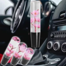 Universal JDM Sakura Pink Real Flower Manual Car Gear Stick Shift Knob Shifter