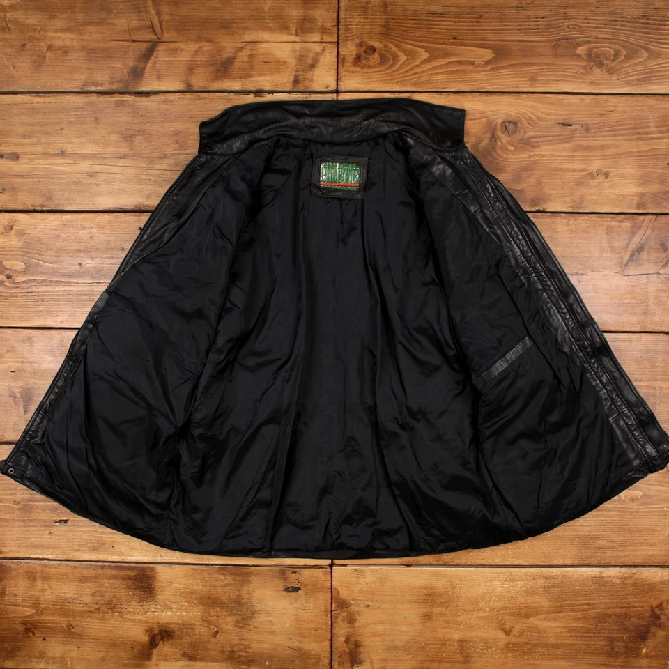 Chaqueta de cuero Elite vintage años 90 negra Foto 4 de 4