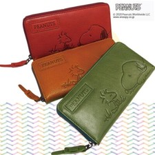 Peanuts long wallet cowhide Snoopy  Woodstock anime gift Japan many card slots