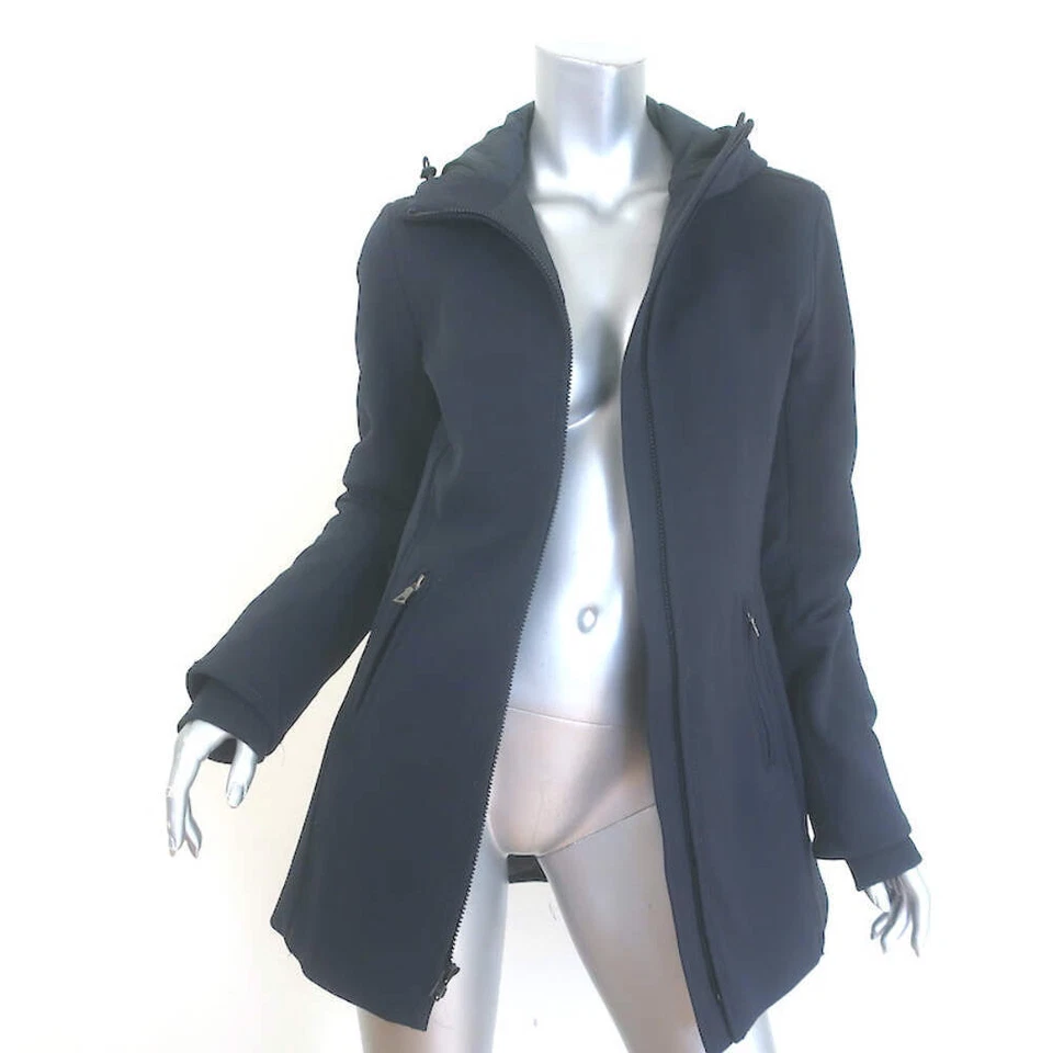 Abrigo acolchado con capucha Prada Linea Rossa azul marino oscuro talla 40 chaqueta con cremallera Foto 2 de 4