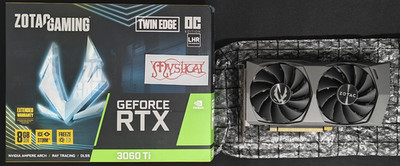 [USED] ZOTAC GAMING GeForce RTX 3060 Ti Twin Edge OC LHR 8GB VRAM GDDR6 GPU CIB