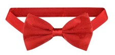100 SILK BOWTIE Solid RED Color Mens Bow Tie for Tuxedo or Suit