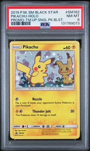 2019 POKEMON SM BLACK STAR PROMO TEAM UP SINGLE PACK BLISTERS PIKACHU-HOLO PSA 8