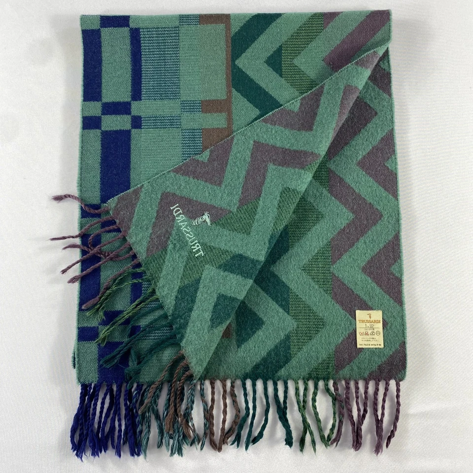 Bufanda de colección Trussardi silenciador cuello envolvente bufanda lana cachemir unisex bufandas Foto 4 de 4