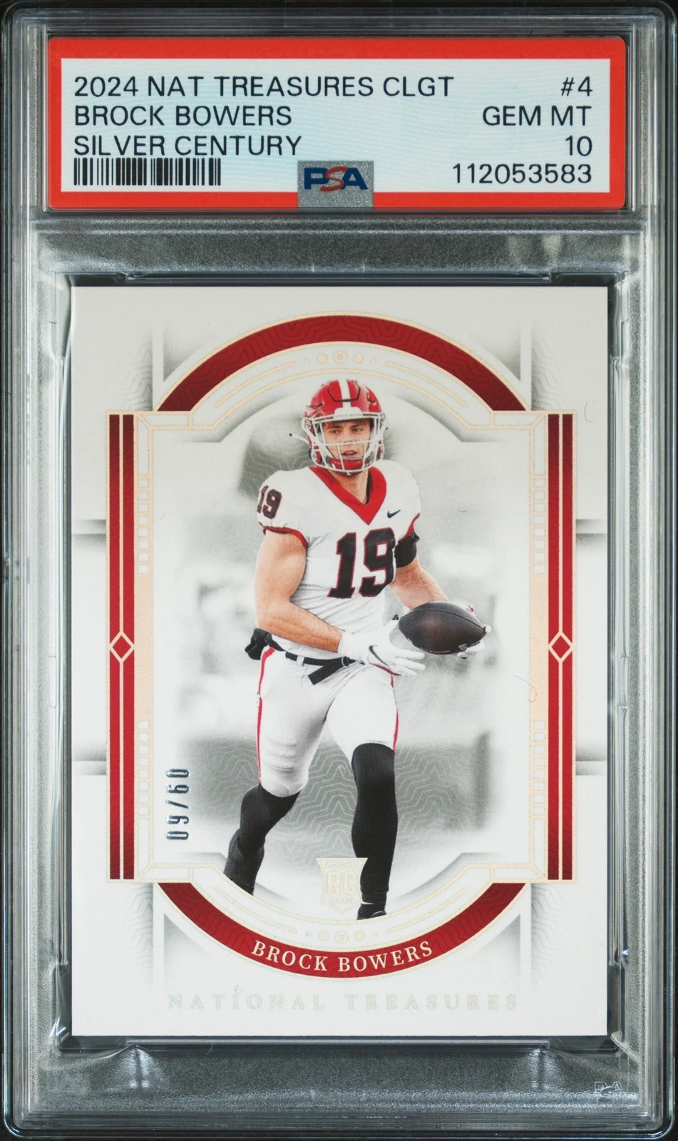 Brock Bowers Panini National Treasures Collegiate #4 Silver Century