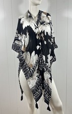 NWT Vince Camuto Floral Kimono Wrap Open Front Boho Cover Up One Size Womens