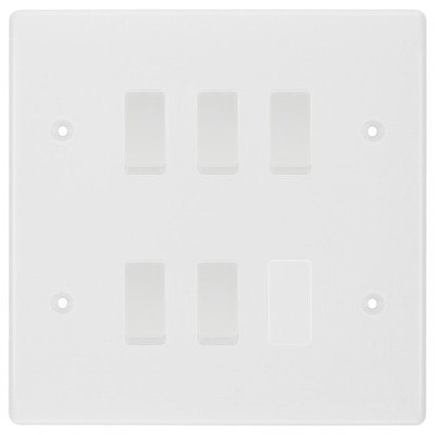 BG Weiß 5 Gang 2 Wege Maßgefertigter Gitter Lichtschalter mit Rückbox enthalten??