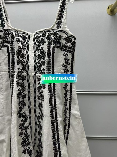 Vestido honda estilo bohemio francés corte tridimensional flor bordado lino - Imagen 5 de 12