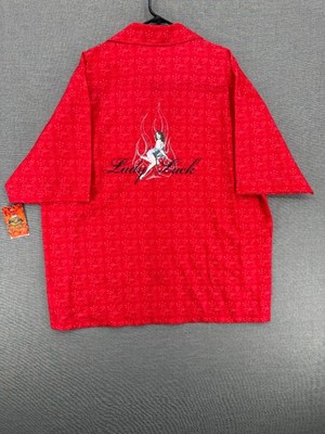 Vtg Chochie Casuals Lady Luck Casino Lounge Camp Shirt Mens 2XL NWT
