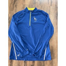 ASICS Activewear Shirt Men’s Medium Black 1/2 Zip Track Running Knit