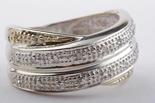 Brillant Diamant Ring 14kt 585 Bicolor Gold Brillianten Ringgröße Gr 51 Top! - - Bild 2 von 4