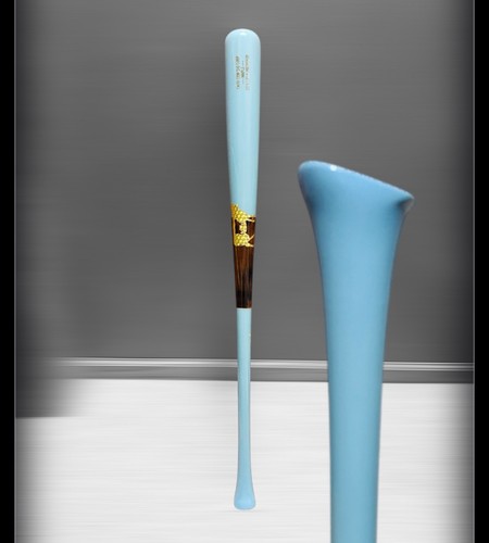 Batte De Baseball En érable 32.5 Pouces - Couleur Poudre Bleu Et Mint, Logo Rose, 28.9 Oz