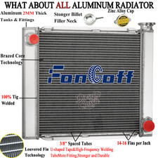 2 Row Aluminum Radiator For Chevy Gm Sbc Bbc 22x19 Core Universal