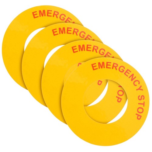 4Pcs Machinery Power Stickers Emergency Stop Sticky Sign Emergency Stop ...