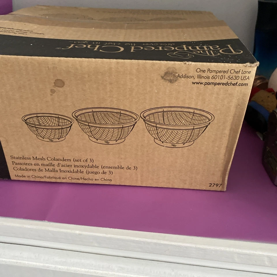 Pampered Chef Stainless Steel Mesh Colander Set Of Three - Image 4 of 4