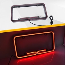 Universal Front Rear Red Led License Plate Holder Light Frame For Car Vehicles