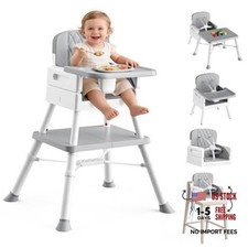 Classic Grey 6-in-1 Baby High Chair - Grow-with-Me - 6-in-1